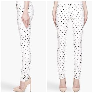 Alice Olivia Polka dot white Jean size 6